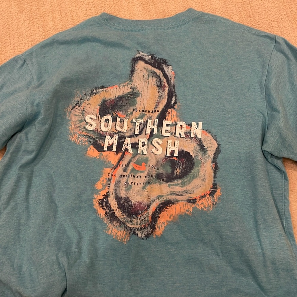 Blue Medium Southern Marsh Men Pocket Tee